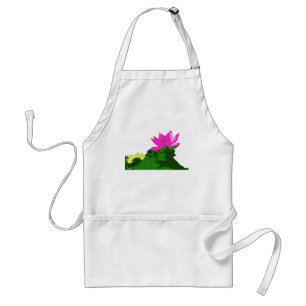 pretty pink and yellow waterlily standard apron