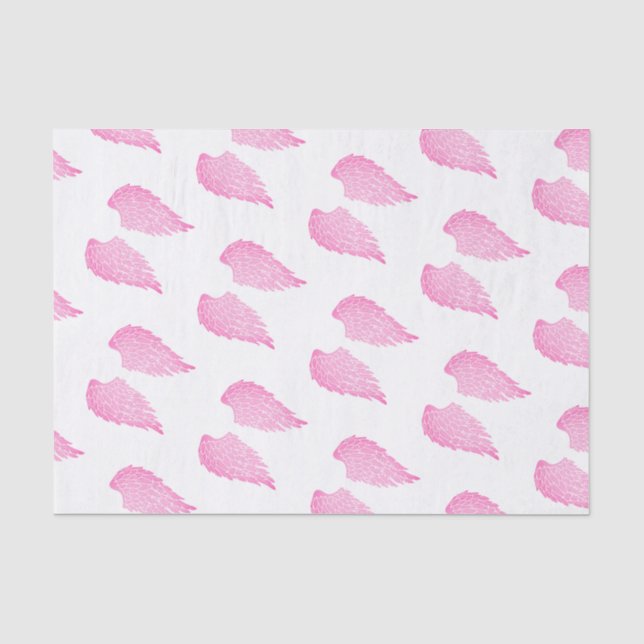 Pretty Pink Angel Wings & White Tissue Paper (Front)