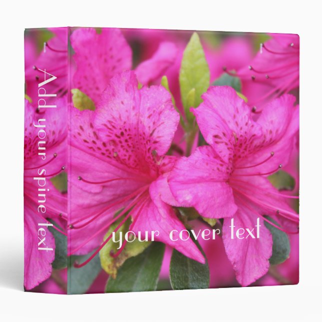 pretty pink azalea flowers binder (Front/Spine)