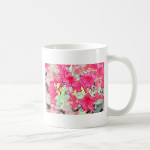 pretty pink azalea flowers. Floral garden plant Coffee Mug