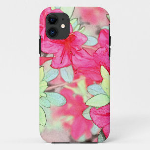 pretty pink azalea flowers. Floral garden plant ph iPhone 11 Case