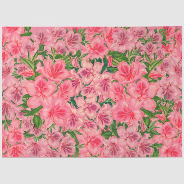 Pretty Pink Azalea Tissue Paper  (Front)
