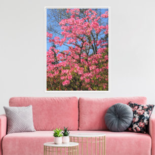 Pretty Pink Azaleas Floral Canvas Print
