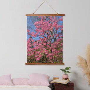 Pretty Pink Azaleas Floral Hanging Tapestry