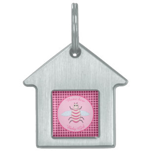 Pretty Pink Baby Girl Bee Custom Pet Tag