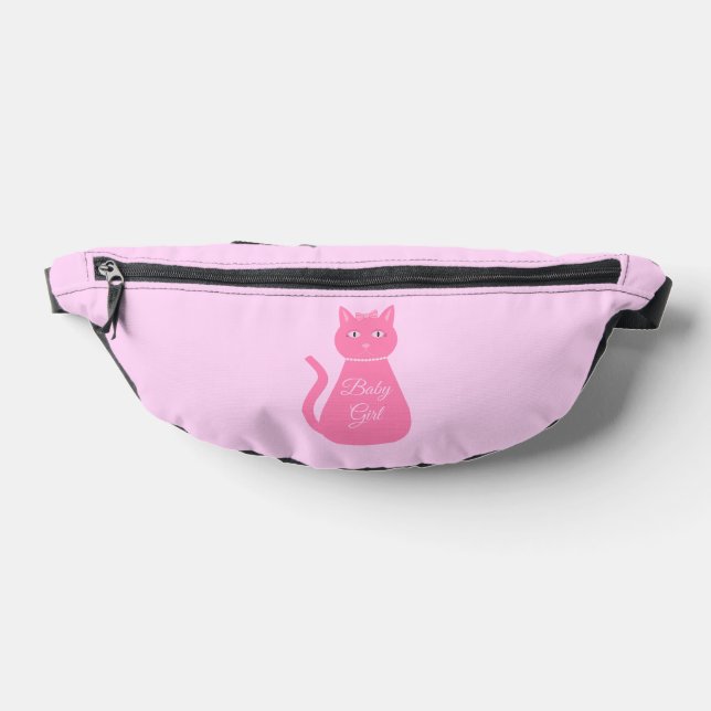 Pretty Pink Baby Girl Cat Custom Fanny Pack (Lay Down)