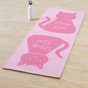 Pretty Pink Baby Girl Cat Custom Yoga Mat