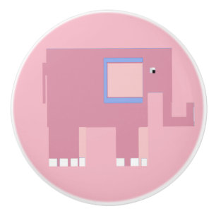 Pretty Pink baby girl elephant Ceramic Knob