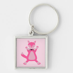 Pretty Pink Baby Girl Fox Keychain