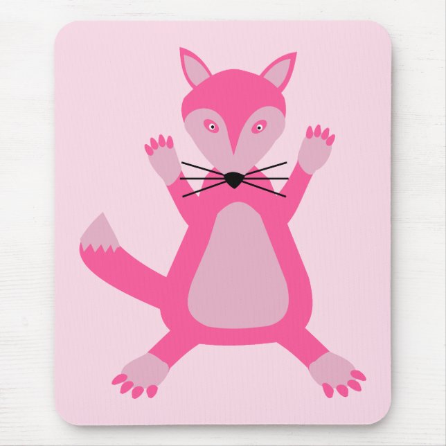 Pretty Pink Baby Girl Fox Mouse Pad (Front)