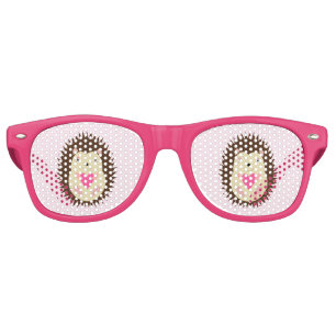Pretty Pink Baby Girl Hedgehog Baby Shower Retro Sunglasses
