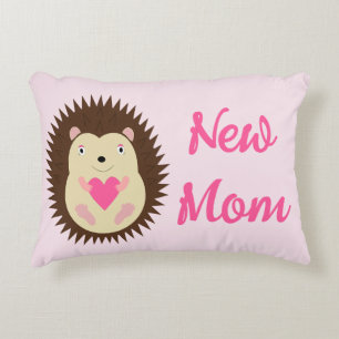 Pretty Pink Baby Girl Hedgehog Custom Accent Pillow
