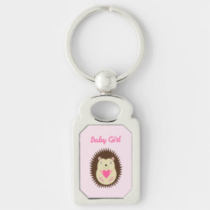 Pretty Pink Baby Girl Hedgehog Custom Keychain