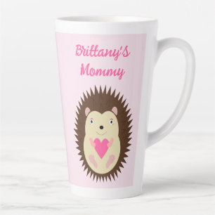 Pretty Pink Baby Girl Hedgehog Custom Latte Mug