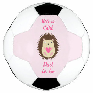 Pretty Pink Baby Girl Hedgehog Custom Soccer Ball