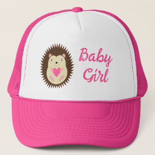 Pretty Pink Baby Girl Hedgehog Gender Reveal Trucker Hat
