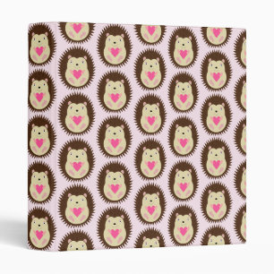 Pretty Pink Baby Girl Hedgehog Patterned Binder