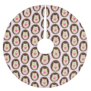 Pretty Pink Baby Girl Hedgehog Patterned Brushed Polyester Tree Skirt