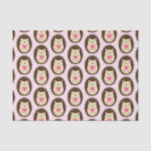 Pretty Pink Baby Girl Hedgehog Patterned Tissue Paper