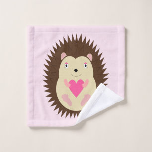 Pretty Pink Baby Girl Hedgehog Wash Cloth