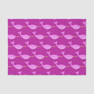 Pretty Pink Baby Girl Narwhal Patterned Tissue Paper