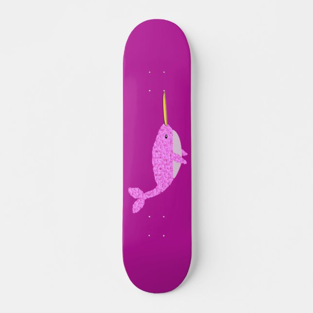 Pretty Pink Baby Girl Narwhal Skateboard (Front)