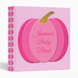 Pretty Pink Baby Girl Pumpkin Custom Baby Book Binder