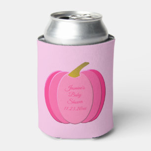 Pretty Pink Baby Girl Pumpkin Custom Baby Shower Can Cooler