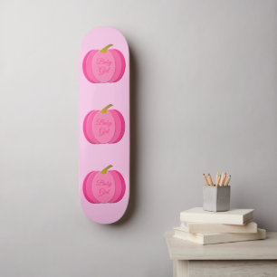 Pretty Pink Baby Girl Pumpkin Custom Skateboard
