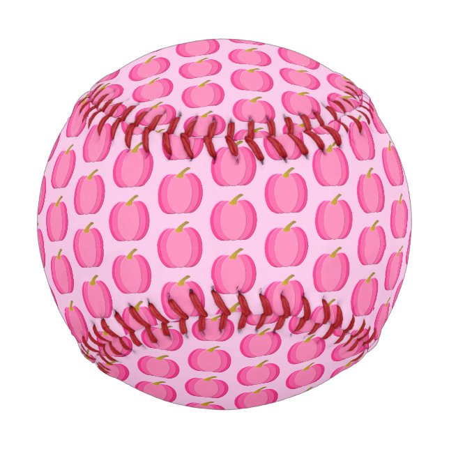 Pretty Pink Baby Girl Pumpkin Patterned Baseball (Front)
