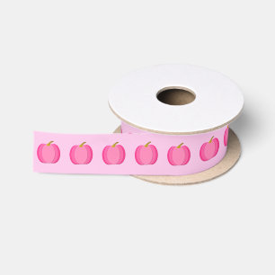 Pretty Pink Baby Girl Pumpkin Patterned Satin Ribbon
