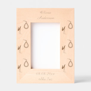 Pretty Pink Baby Girl Stork Custom Etched Frames