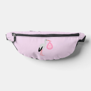 Pretty Pink Baby Girl Stork Fanny Pack