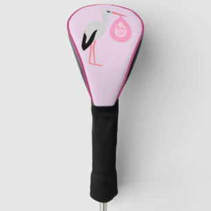 Pretty Pink Baby Girl Stork Golf Head Cover
