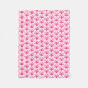 Pretty Pink Baby Girl Thanksgiving Turkey Pattern Fleece Blanket
