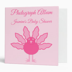 Pretty Pink Baby Girl Thanksgiving Turkey Photo Binder