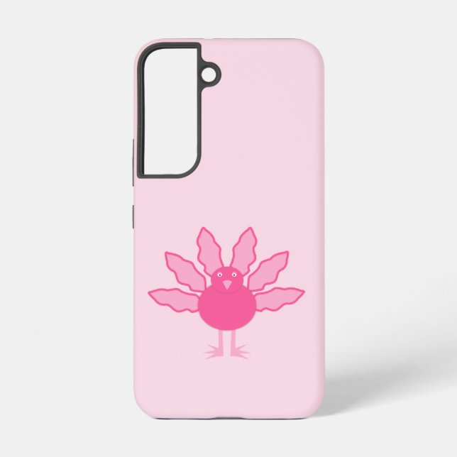 Pretty Pink Baby Girl Thanksgiving Turkey Samsung Galaxy S22 Case (Back)