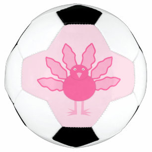 Pretty Pink Baby Girl Thanksgiving Turkey Soccer Ball