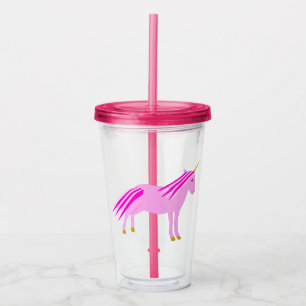 Pretty Pink Baby Girl Unicorn Acrylic Tumbler