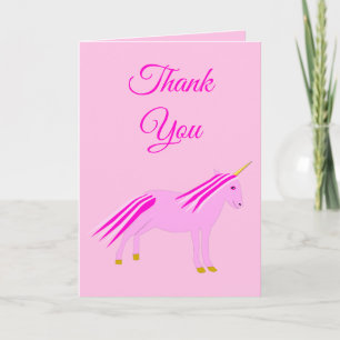 Pretty Pink Baby Girl Unicorn Baby Shower Custom Card