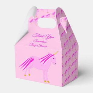 Pretty Pink Baby Girl Unicorn Baby Shower Custom Favor Box