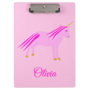 Pretty Pink Baby Girl Unicorn Custom Clipboard