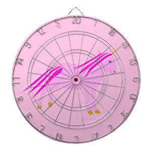 Pretty Pink Baby Girl Unicorn Dartboard