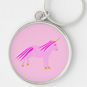 Pretty Pink Baby Girl Unicorn Gender Reveal Keychain