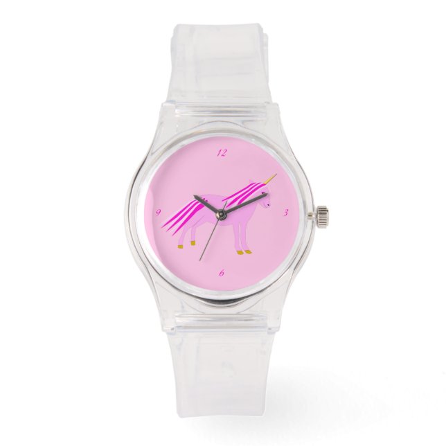 Pretty Pink Baby Girl Unicorn Watch (Front)