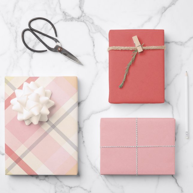 Pretty Pink Baby Shower Mix and Match Wrapping Paper Sheet (Front)