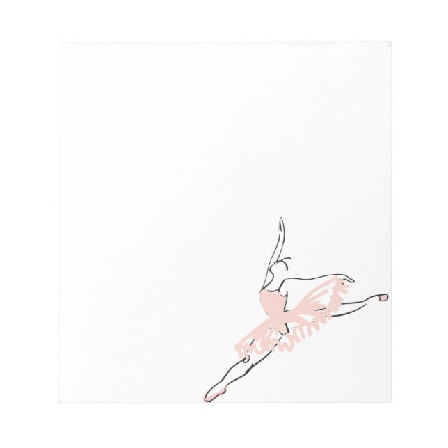 Pretty Pink Ballerina Notepad (Front)