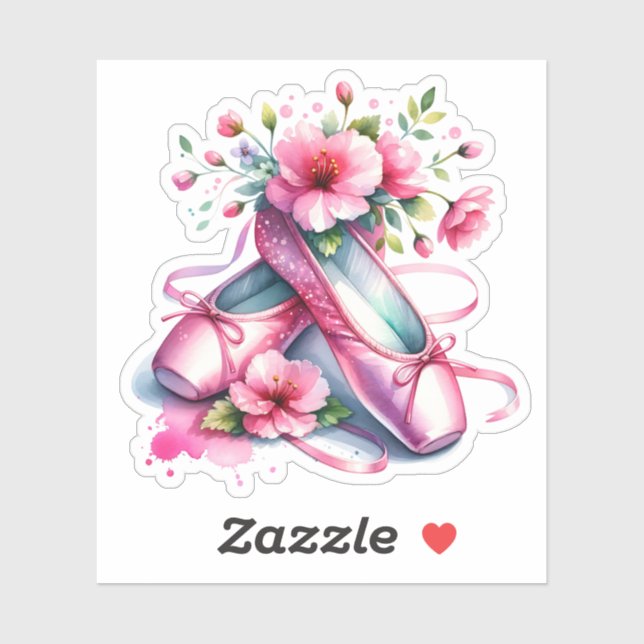 Pretty Pink Ballet Shoes and Flowers  (Sheet)