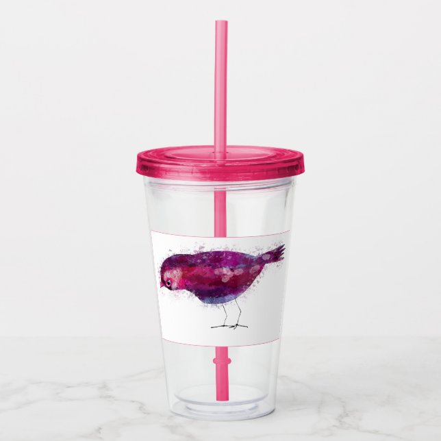 Pretty Pink Bird Acrylic Tumbler (Front)