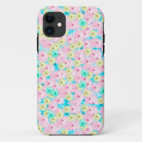 Pretty Pink Blue Floral Daisies 
